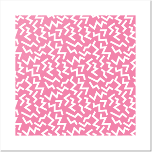 Pink Zigzag pattern Posters and Art